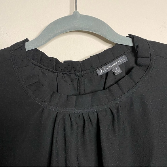 Adrianna Papell Black Dot Texture Blouse - Picture 2 of 5